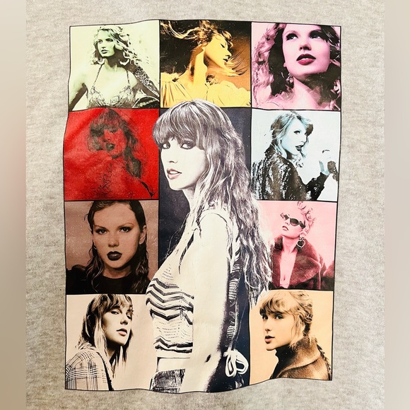 Taylor Swift The Eras Tour Gray Graphic Music Concert Hoodie - Picture 4 of 4